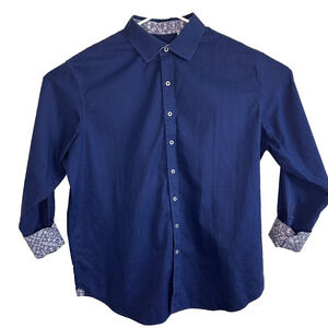 Robert Graham Button Up Shirt Mens XL Flip Cuff Date Night Elevated Basic Formal